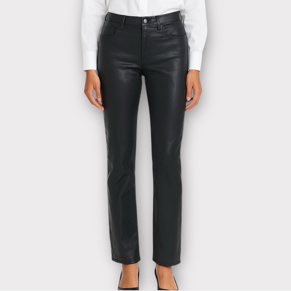 Lafayette 148 New York Women’s Pants Jeans Size 6 Straight Leg Coated Waxy NWT